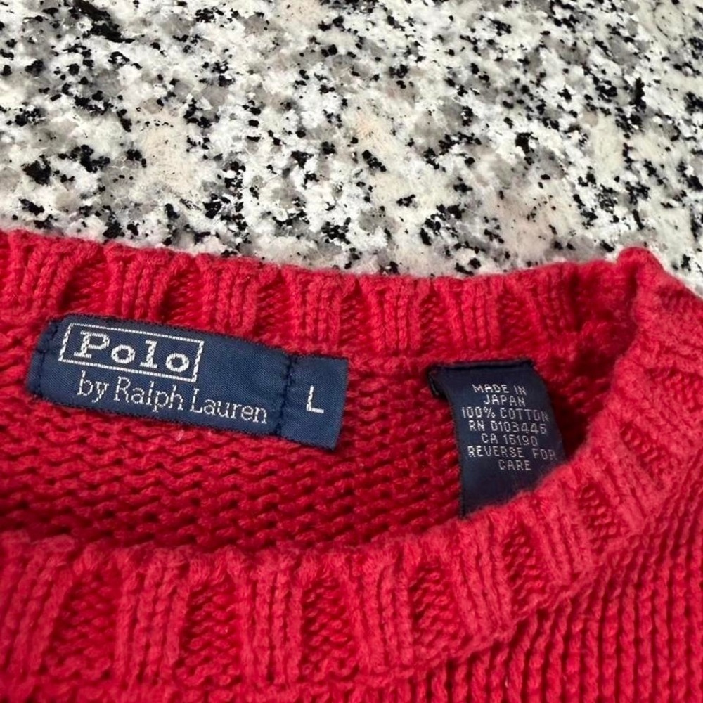 Polo Ralph Lauren Women's Vtg 90's Red USA American Flag Knit Sweater Large - Picture 3 of 6